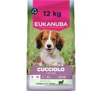Eukanuba Mangime per cuccioli con agnello e riso per razze di taglia piccola e media, mangime secco premium per cani giovani, 12 kg