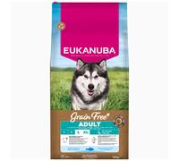 Eukanuba Mangime per cani senza cereali con pesce per razze di taglia grande, mangime secco premium senza cereali per cani adulti, 12 kg
