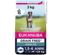 Eukanuba Grain Free* - Alimento per cani adulti di taglia grande, Ricetta a basso contenuto di allergeni, 3 kg