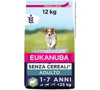 EUKANUBA Grain Free cibo per cani per cani adulti di taglia piccola e media, ricco di agnello 12 kg
