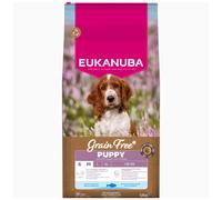 EUKANUBA Cibo secco per Cuccioli senza cereali con pesce per razze di taglia piccola e media - Alimento secco premium privo di cereali per Cani giovani, 12 kg