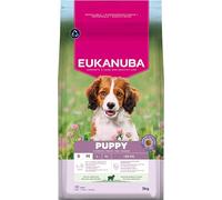 Eukanuba Mangime per cuccioli con agnello e riso per razze di taglia piccola e media, mangime secco premium per cani giovani, 3 kg