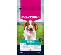 Eukanuba Mangime secco per cani con salmone e orzo per razze di taglia piccola e media, mangime secco premium per cani adulti, 12 kg