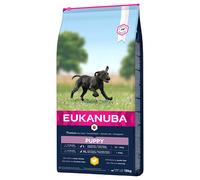2 x secco Eukanuba + snack 8in1 gratis! - 2 x 15 kg Growing Puppy Large Breed Pollo + Snackbox S (309 g)
