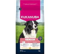 Eukanuba Senior Mangime per cani con pollo fresco per razze di taglia media, mangime secco premium per cani anziani, 3 kg