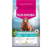 EUKANUBA Sensitive Digestion Cibo per cani con pollo e riso ad alta digeribilità - Mangime secco Special Care delicato sullo stomaco per cani adulti con sensibilità digestiva, 2,3 kg
