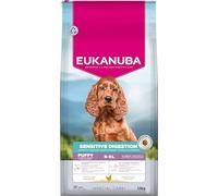 EUKANUBA Sensitive Digestion Cibo per cani con pollo e riso ad alta digeribilità - Mangime secco Special Care delicato sullo stomaco per cani giovani con sensibilità digestiva, 12 kg
