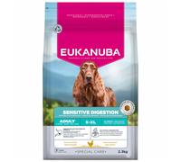 EUKANUBA Sensitive Digestion Cibo per cani con pollo e riso ad alta digeribilità - Mangime secco Special Care delicato sullo stomaco per cani adulti con sensibilità digestiva, 2,3 kg