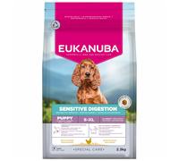 EUKANUBA Sensitive Digestion Cibo per cani con pollo e riso ad alta digeribilità - Mangime secco Special Care delicato sullo stomaco per cani giovani con sensibilità digestiva, 2,3 kg