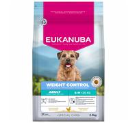 EUKANUBA Weight Control Cibo per cani con pollo, razze piccole e medie, come cani sterilizzati/castrati - Mangime secco a basso contenuto di grassi studiato per mantenimento del peso o dieta, 2,3 kg