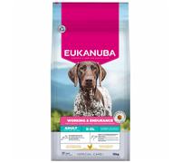 EUKANUBA Working & Endurance Cibo per cani con pollo fresco - Mangime secco Special Care ad alto contenuto energetico per cani da lavoro, cani da caccia e cagne in gravidanza o allattamento, 15 kg