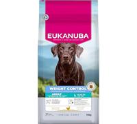 EUKANUBA Weight Control Cibo per cani con pollo per razze grandi, come cani sterilizzati/castrati - Mangime secco a basso contenuto di grassi studiato per mantenimento del peso o la dieta, 15 kg