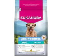 Eukanuba Weight Control crocchette con pollo per cani di taglia piccola e media - Cibo speciale a basso contenuto di grassi per il mantenimento del peso o per la dieta in caso di sovrappeso, 2,3 kg