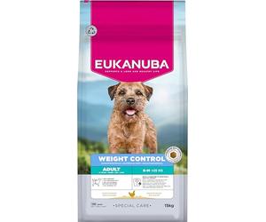 Eukanuba Weight Control crocchette con pollo per cani di taglia piccola e media - Cibo speciale a basso contenuto di grassi per il mantenimento del peso o per la dieta in caso di sovrappeso, 15 kg