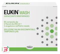 EUKIN WASH IGIENIZZANTE RINOFARINGEO KIT 2 FLACONI DA 250 ML + EROGATORE A SOFFIETTO NASALE