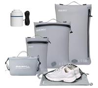 EULANT Compressione Organizer Valigia 5 Pezzi Set, 3 Sacchetti Sottovuoto Impermeabili + 1 Borsa per Scarpe+ 1 Borsa da Toilette Impermeabile,Packing Cubes per Bagaglio a Mano, Cerniera IPX8