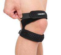 EULANT Ginocchiera con Cuscinetti in Silicone Ammortizzanti, Fascia Elastica per Tendine Rotula,Supporto Ginocchio, Doppia Pressione e Doppia Regolabile, 1 Pezzo