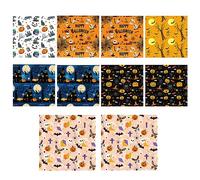EULAPGOE 10 Pezzi Foglio Halloween Wrapping Paper Set, Carta da Imballaggio Kraft Marrone Vintage per Regalo, Perfetto per Il Giorno dei Morti (Molti Stili)