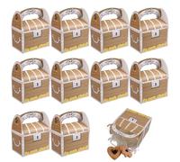 EULAPGOE 10 Scrigni del Tesoro Pirata per Bambini 14x11x7cm Scatole in Cartone con Manico Decorazioni per Feste a Tema Gioco Immaginazione Regalo per Compleanni Caccia al Tesoro e Halloween