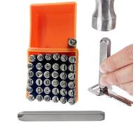 EULAPGOE 37 Pezzi Punzoni Lettere e Uumeri, 3mm Punzoni Numeri per Metallo, Lettere A-Z e Numero 0-9, Punzoni di Marcatura Alfabeto per Metallo Legno Pelle Plastica