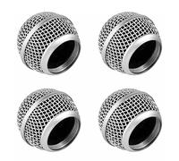 EULAPGOE 4 Pezzi di Metallo Microfono Teste di Rete, Testa di Metallo Microfono con Spugna, Compatibile con Il Microfono SM58 (Argento)