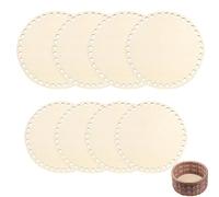 EULAPGOE Base Cesto Uncinetto, di Vimini in Legno per lavori a Uncinetto - Set con 8 basi Rotonde in Legno di ligustro, Diametro 20 cm e 15 cm, Leggera e Resistente, Ideale per la Lavorazione a Mano