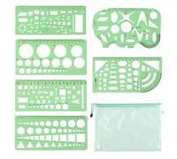 EULAPGOE Disegno Righelli, 6 Pezzi Sagome a Cerchio per Disegno, Righello, Strumento per Quilling, Righello con Foro Rotondo, Multifunzionale, Rotondo, plastica, sagoma Geometrica, righelli