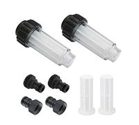 EULAPGOE Filtro Acqua Tubo da Giardino, 2 Pezzi 3/4 Pollici Acqua Pre-Filtro Acqua Set con 4 Cartuccia Filtro e 2 Adattatori Rapidi per Idropulitrice, Pompa da Giardino, Irrigazione Giardino, Camper