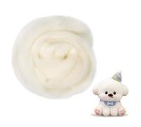 EULAPGOE Lana pettinata per infeltrimento, Set di lana cardata bianca naturale per lavori manuali, 100g, materiale morbido e facile da modellare, ideale per bambini e principianti