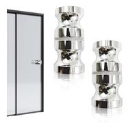 EULAPGOE Maniglia Per Schermo,Maniglia per Box Doccia in Alluminio con Protezione in Gomma - Set da 2 Pezzi - Design Arcuato - Facile Installazione - Adatta per Porte in Vetro - Colore Argento