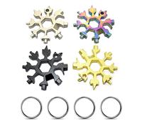 EULAPGOE Multiutensile a Fiocco di Neve 4 Pezzi, 18 in 1, Acciaio Inox, Campeggio e Avventura