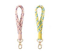 EULAPGOE portachiavi macramè bracciale Portachiavi macramè Bracciale 2 Pezzi Portachiavi Intrecciato Portachiavi Boho macramè Portachiavi Corto Bellissimo Portachiavi Portachiavi Fatto a Mano