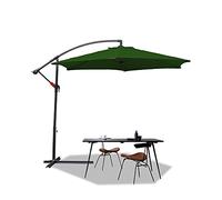 Eulenke Ombrellone da Giardino Ø 350cm con Base a Croce, ombrellone da balcone Poliestere, Protezione Raggi UV/Impermeabile, ombrellone da spiaggia Facile da Aprire e Chiudere, Verde