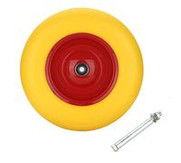 Eulenke Ruota per carriola | 4.80 4.00 - 8 gomma piena con asse, pneumatici per carriola, 390 mm | ruota in gomma resistente alle forature, portata 200 kg | ruota di ricambio | ruota di ricambio per