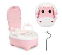 Eulenke Vasino per bambini, WC per bambini, vasino da viaggio - WC con spazzola paraspruzzi coperchio, costruzione del cassetto, stile mucca, vasino per bambini a partire da 1 anno (in polvere)