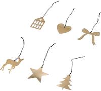 Eulenschnitt Decorazioni di Natale - Set di 6 - Oro