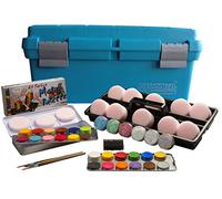 Eulenspiegel 299548 - Astuccio per Trucco per Principianti, 24 Colori Professionali Acquatici, 6 Glitter, 10 spugne, 1 Spugna per Barba, 3 pennelli