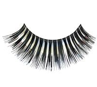 Eulenspiegel - Ciglia finte Nero/Argento | Include 1 ml di colla e istruzioni, per il Carnevale e le feste a tema