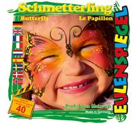 Eulenspiegel Motivo-Set Farfalla Kit Trucchi Con Schmink-Anleitung, 1 Pennello