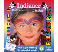 Eulenspiegel Motivo-Set Indiani, Kit Trucchi Con Schmink-Anleitung E 1 Pennello