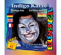Eulenspiegel Motivo-Set Indigo Gatto, Kit Trucchi Di Schmink-Anleitung, 1 Pinsel