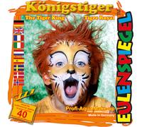 Eulenspiegel Motivo-Set Re Tigre , Kit Trucchi Con Schmink-Anleitung, 1 Pennello