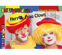 Eulenspiegel Schminkpalette Herr & Donna Clown Kit Trucchi Con Anleitungsposter