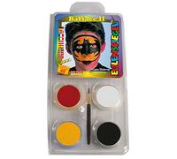 Eulenspiegel - Set di trucco a tema Batface II, 4 colori | Pennelli e istruzioni, colori per trucco per circa 40 maschere, per Carnevale e feste a tema