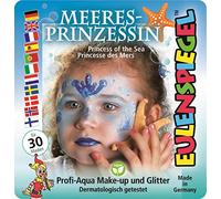 Eulenspiegel - Set di trucco a tema Principessa del mare, 3 colori | 1 confezione di glitter, pennelli e istruzioni, colori per il trucco per circa 30 maschere, per Carnevale e feste a tema
