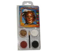 Eulenspiegel - Set di trucco a tema Spider Face | Pennelli e istruzioni, colori per il trucco per circa 30 maschere, per Carnevale e feste a tema