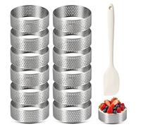 Eulihent 12 Pezzi Anello Microforato Crostata, Coppapasta Tondi 6 cm, Stampo Cro
