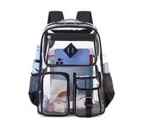 Eulihent Zaino Trasparente Grande in PVC Impermeabile Plastica Scuola Borsa Robusto Durevole Casual Bag Zainetto Borsa Libro per Scuola Palestra Lavoro Viaggio Stadio Uomo Donna (Version C)