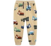 EULLA Pantaloni da jogging per bambini, in cotone, 92 98 104 110 116 122, 6-beige escavatore, 122