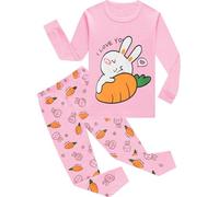 EULLA Pigiama invernale per bambini e bambine, set di pigiama invernale con unicorno, sirena, farfalla, coccinella, giraffa, gufo, principessa, a maniche lunghe, in cotone, 2 pezzi, biancheria da